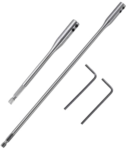Outanaya 4pcs Wood Spade Drill Bit Extension Rod Set 150mm 300mm Hex Shank Drill Bit Extensions for Carpentry Hand Tool Use