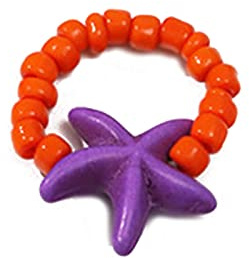 YPBEW Perlenring, Reisperlenringe, niedliche handgefertigte Strandperlen, bunter Schmuck für Frauen, Geschenk, Seesternperlen