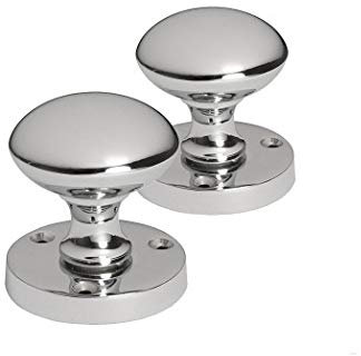 Golden Grace Chrome Mortice Sprung Door Knob Set Pack Pair