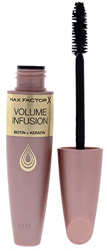 Max Factor Volume Infusion – Geschwungene Bürste für volle Wimpern und unwiederstehliches Volumen – Definition bis in die Spitzen – Für sensible Augen geeignet