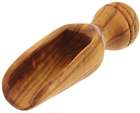 HOFMEISTER® Schäufelchen aus Olivenholz - Kleiner Dosierlöffel Gewürzschaufel Salzschaufel Salzschippchen Kaffeemaß - 5,8 cm