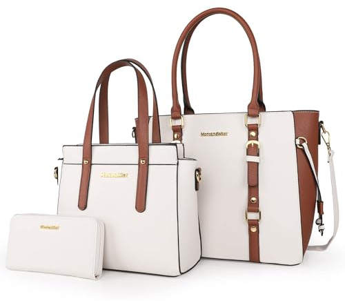 Montana West 3PCS Purses for Women Tote Bag and Wallet Set Shoulder Satchel Crossbody Bags Leather Handbag for Gift Travel Casual Work MWC3-C032WABR