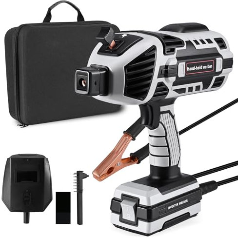 Krovtoy Upgraded Welding Machine, 220V Handheld Welder with IGBT Inverter 6 Variable Current Adjustment,20-120Amp Adjustable Output Current,Suitable for 3/32″- 1/8″ (2.5-3.2mm) Welding rods (Grey)