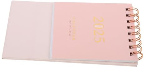 VILLCASE Modischer Mini-kalender mit Spiralbindung 2024–2025. Kleiner Schreibtischkalender Als Dekoration Zu Hause oder Im Büro.