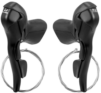 Duroecsain - Manette de vélo de route (2 x 7, 8, 9, 10, 11 vitesses, diamètre 0,93-0,95 pouces professionnel vélo gauche droite levier de frein changeur pour homme