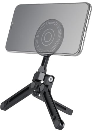 UTEBIT 360° Drehbar Magnetische Handy-Stativ,Faltbare Stativhalterung, mit 1/4 Arca-Swiss Kann mit Einer Kamera verwendet Werden für Phone 17 16 15 14 13 12