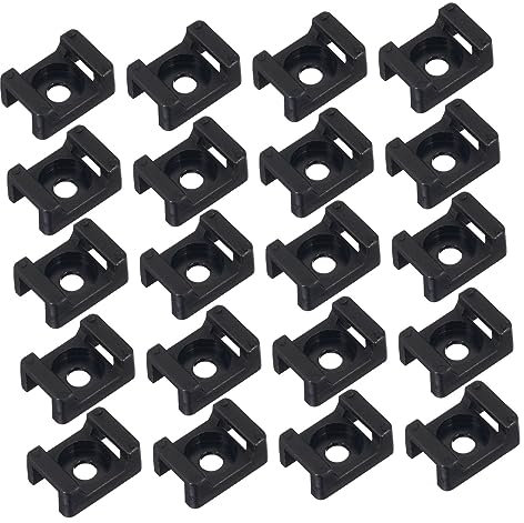 Veemoon 120pcs Saddle Type Cable Tie Mounts Cable Tie Bases Wire Holder Screw Fix Seat for Cord Holders Wire Management