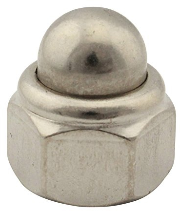 Hutmuttern (selbstsichernd) - M5 - (100 Stück) - DIN 986 - Sechskant-Hutmutter mit Klemmteil - Edelstahl A2 (V2A) - SC986 | SC-Normteile