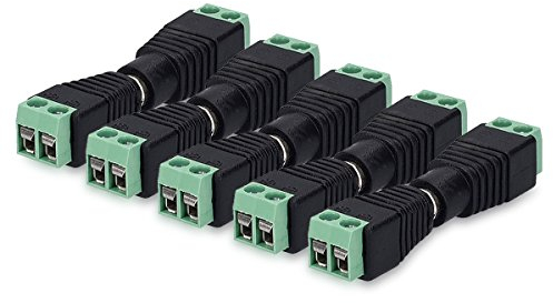 kwmobile 5x RCA Stecker Adapter Set - Verbinder Kabel auf Cinch Anschluss - Draht Steckverbinder 2 polig - Cinch Buchse Cinchstecker - RCA-Stecker