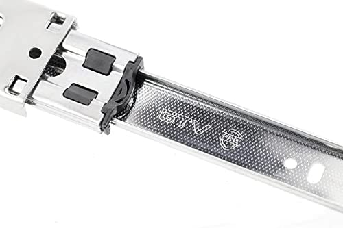 GTV H45 PK-PRO 2er Set: Schubladenschienen 45 x 250 mm mit Vollauszug - Schubladenauszug aus Stahl - Schienensystem für Schubladen - Teleskopschiene Kugelauszug - Traglast bis 50 Kg, Stark, Verzinkt