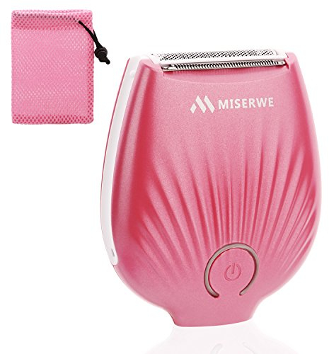 Miserwe Hair Removal Mini IP4X Waterproof Rechargeable Cordless Lady Shaver Wet and Dry Electric Shaver and Bikini Trimmer for Arm Underarm Bikini Line and Legs Hair Remover