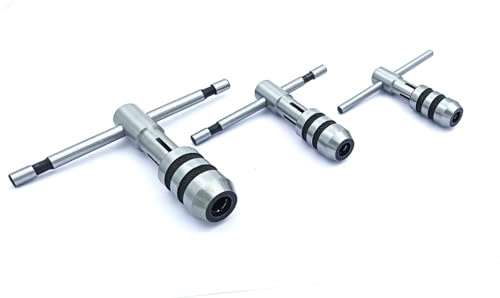 T-Handle TAP Wrench Set of 3 PCS Solid Collet Jaws for Tapping & REAMING