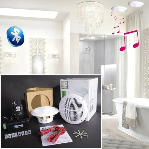 e-audio Kit Haut-Parleurs B402BL 2x15W de Plafond avec Bluetooth