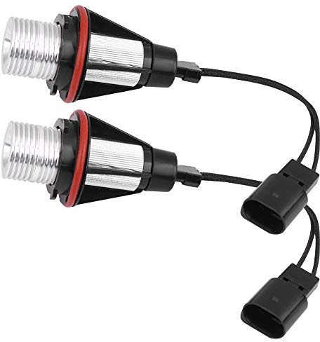 Qiilu Luz LED de Faros Angel Eyes de Coche 2 piezas Lámpara de Luz LED Ojos ángel Brillante 6000K 5W Angel Eyes Bombillas Luces Brillantes del Coche Halo Rings Faros Delanteros para E60 E61 E39 E53
