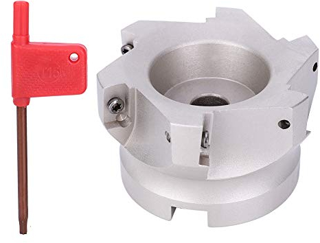 Hyuduo BAP400R Face Mill Cutter 80mm Right-Angle Milling Tool High Carbon Steel 6T Edge 27mm Inner Diameter Composite Structure with Coating Includes Screwdriver