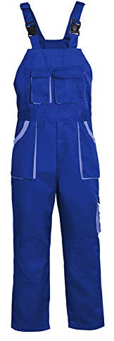 YJKJ Arbeitslatzhose, Latzhose Herren, Polyester-Baumwollgewebe Multi-Tasche Lose Version Einstellbar Geeignet Für Verschiedene Branchen,Blau,XXXL