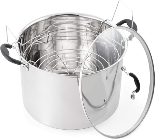 McSunley Vattenbad Canner med glaslock, induktionskapacitet, 21,5 Qt, rostfritt stål