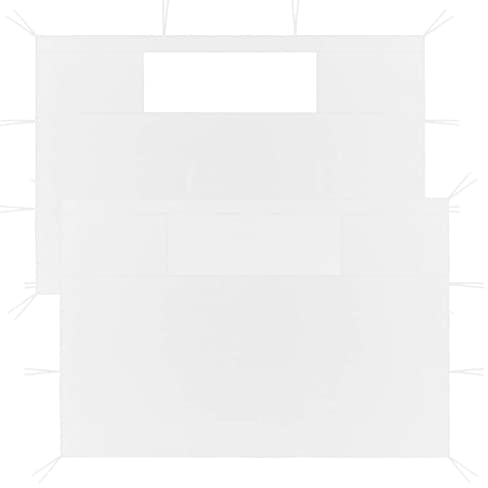 vidaXL 2X Parois Latérales de Belvédère avec Fenêtres Parois Latérales de Tente de Réception Pavillon Jardin Terrasse Extérieur Blanc