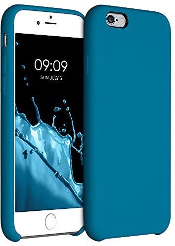 kwmobile Handyhülle für Apple iPhone 6 / 6S Hülle - Case Silikon - Kabelloses Laden - Schutzhülle Cover in Karibikblau