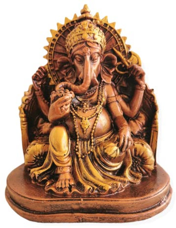 SabelAX - Figura de Ganesha - Decoración Zen - Elefante de la Suerte - Figuras para Salón - Buda - Fengshui (Dorado)