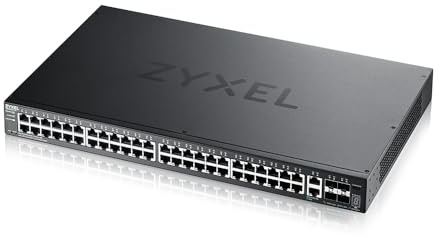 Zyxel 48-Port GbE L3 Access Switch with 6 10G Uplink (XGS2220-54) | 48x Gigabit + 2x 10G + 4x 10G SFP+ Ports, Smart-Fan-Design, Layer-3-Verwaltung, NebulaFlex