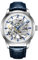 Pagani Design 2023 Herren Automatik Skelett, Automatik, Edelstahl Herrenuhr, Lederband, Zeigerserie, wasserdicht bis 100 Meter (Blaue Serie-1638)