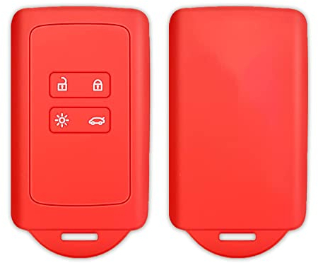 FlyWave Schlüsselhülle für Renault Rot, Autoschlüssel Hülle aus Silikon für Renault, Schlüsselhülle Kratzfest mit Renault Zoe, Schlüsselbox Kompatibel mit Renault