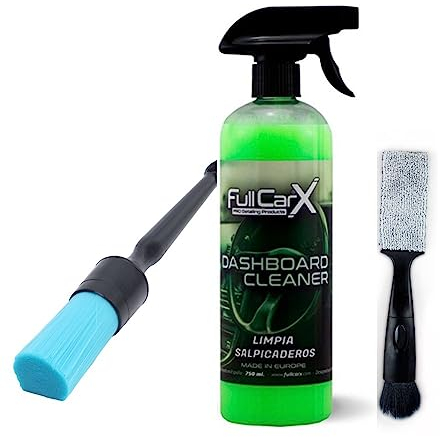 AutoFullCar - Kit de nettoyage pour tableau de bord de voiture FullCarx - Dashboard Cleaner 750 ml + chiffon microfibre Premium 70 x 30 - Anti-poussière, nettoyant sale, finition brillante, arôme
