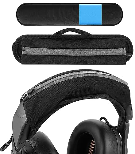Geekria Große Kopfbandabdeckung mit Klettverschluss und Kopfband-Pad-Set/Kopfbandschutz mit Reißverschluss, kein Werkzeug erforderlich, kompatibel mit Corsair, JBL, Logitech, Razer, Sennheiser, Turtle