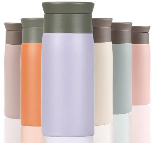 Thermal Flask, Travel Cup for Hot and Cold Drink, Small Water Bottle, 350ml | Double Wall, Stainless Steel, Insulated, with Leakproof Lid and Filter, Hygienic Drink Opening Used for Water, Coffee, Tea