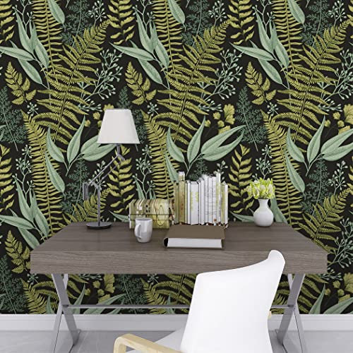 Papel Pintado Pared Hojas Verdes De Olivo Papel Pintado Autoadhesivo Extraíble Papel Pared Impermeable Papel Adhesivo Pared Vinilo Pared para Muebles Decoración Papel Pintado 2P (45x300cm)