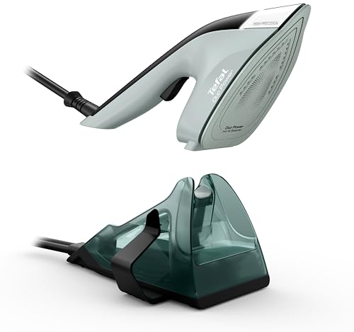 Tefal Duo Power 2-in-1 Bügeleisen und Dampfglätter, 1700 W, 25 g/Min. Dampfmenge, 100 g/Min. extra Dampfstoß, leichtes Handteil, 30 Sek. Aufheizzeit, Eukalyptus/Schwarz, JF4031E0