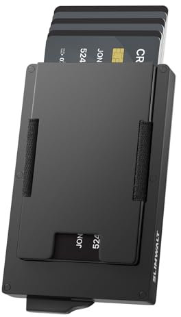 Relago Portafoglio Uomo Slim per 20 Carte, Porta Carte di Credito con Protezione RFID, Pop-up Portacarte Slim, Porta Tessere con Smart Carte Slot, Nero