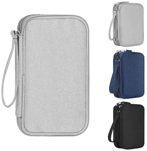 Criveple Kabeltasche, Kabeltasche Organizer, Drahtbinder Kabelorganizer Tasche, Universal Kabel Organizer, Multifunktional Reise Zubehör, für Ladekabel Powerbank (Grau)