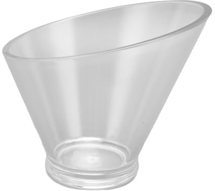 Bol à salade en acrylique Bol à mélanger à salade inclinable Bol de service à fond antidérapant, bol de service Pour sauce aux fruits italienne Popcorn Chips de pommes de terre (Petite taille 350ML)