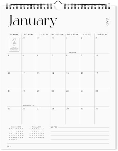 Cabbrix Wall Calendar 2026, 12 Months Wall Calendar Covering July 2026 to June 2027, 15 x 12, Twin-Wire Binding, Hanging Calendar for Home Office School, Simplified