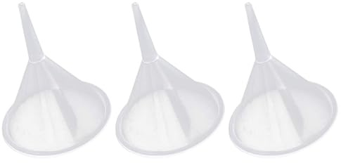 3 embudos pequeños embudos para polvos, perfumes, embudo transparente, embudo de transferencia de líquidos para llenar botellas