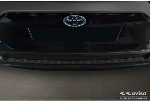 Protector del Parachoques Trasero Inoxidable Negro Mate Compatible con Toyota RAV4 (5th Gen.) 2018- & Suzuki Across 2020- 'Ribs'