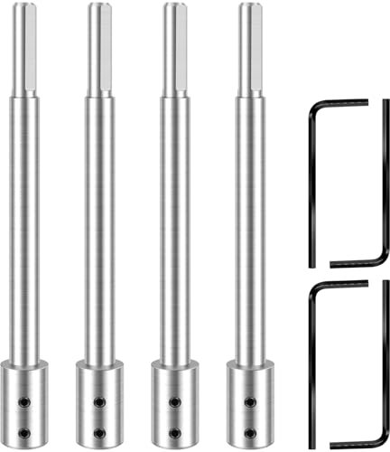 LuLobtg 4Pcs Forstner Bit Extension Metal 6-11/16Inch Extra Long Forstner Drill Bit Extension Ro with 4 Wrench for Forstner Drill Bit