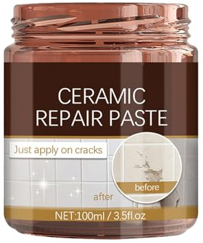 KOAHDE Pasta di Riparazione per in Ceramica,Riparazione Ceramica,Pasta Ripara Piastrelle,Adesivo in Piastrelle di Piccoli Fori ad Alta Resistenza,100ML