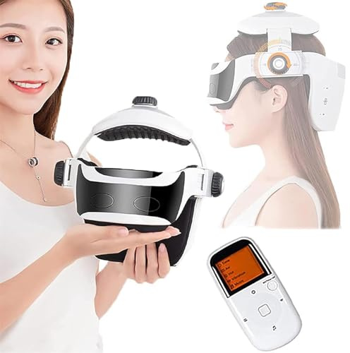Vexorium Masseur du Cuir chevelu avec Chaleur, pétrissage et Compression d'air - Convient aux maux de tête, au soulagement du Stress et au Sommeil Profond - Casque de Massage des Yeux et du Cou