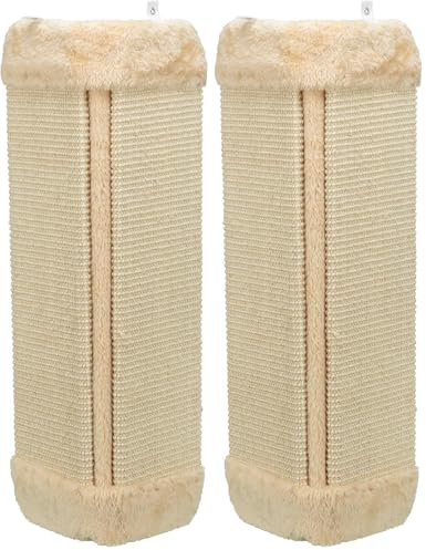 TRIXIE Kratzbrett für Zimmerecken - Sisal Kratzfläche - plüschbezogene Rückseite - Katzenminze - 32 × 60 cm - 43431 (Packung mit 2)