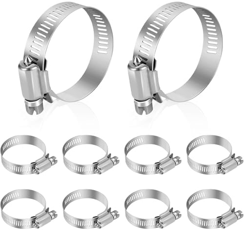 MejaRizon 10 Stk. 6-12mm Schlauchschellen (6-127mm), Rohrschelle Edelstahl 304, Auspuffschelle, Schlauchschellen Set, W4 Schlauchklemme Geeignet für Wasserleitung, Garten, Waschmaschine