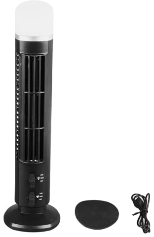 CHICIRIS Ventilateur de Tour, Bureau Portable de Sauvegable D'espace Facile à Nettoyer avec un Ventilateur de Tour USB Léger pour les Camping-cars à la Maison dans la Chambre à Coucher (BLACK)