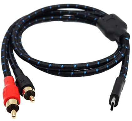 BUBEFSKD Cavo da TypeC A 2RCA Convertitore UsbC Maschio A Due Maschio per Migliorare L'esperienza Sonora Cavo TypeC A