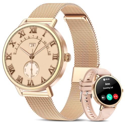 Smart Watch for Women,Answer/Make Calls, 1.26 HD Fitness Watch with 2 Watch Straps, 2026 Smartwatch with Heart Rate,Sleep,Stress Monitor,100+ Sports, IP68 Waterproof,Activity Tracker for Android iOS