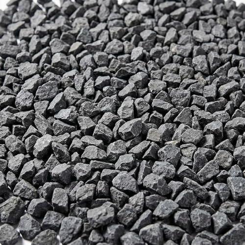 Basalt Black Gravel Pebbles, Dark Grey Garden Stone for Landscaping, 8–16 mm (10 kg)