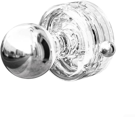 Maniglia per porta con ventosa antiscivolo per porte in vetro doccia, senza fori, montaggio a vuoto, impugnatura rotonda a sfera, maniglia in plastica resistente all'acqua (trasparente)
