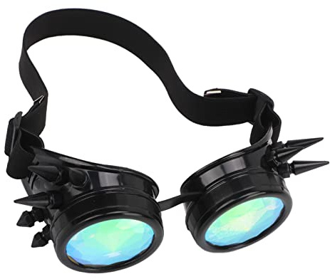 Dpofirs Steampunk Goggles, Retro Kalejdoskop Glasögon med Justerbart