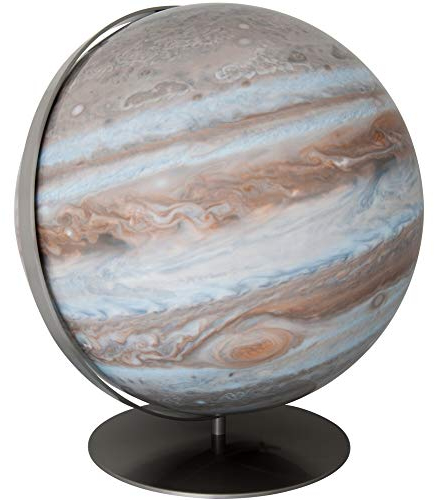 COLUMBUS JUPITER Regent Tischglobus, Ø 40 cm: handkaschierter Leuchtglobus, Acrylglaskugel, Edelstahlausführung, Durchmesser 40 cm